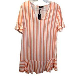 Cotton:On Women Flare Sleeve Stripe Ruffled Mini Dress S/P NWT coverup swim‎